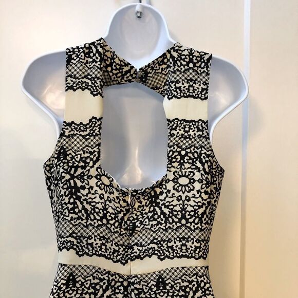 Anthropologie Skies Are Blue Black and Tan‎ fit and flare dress woman’s size S - Picture 4 of 6